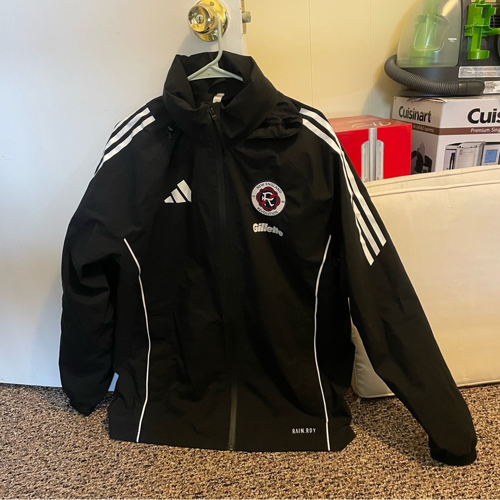 Adidas New England Revolution Black Rain Jacket